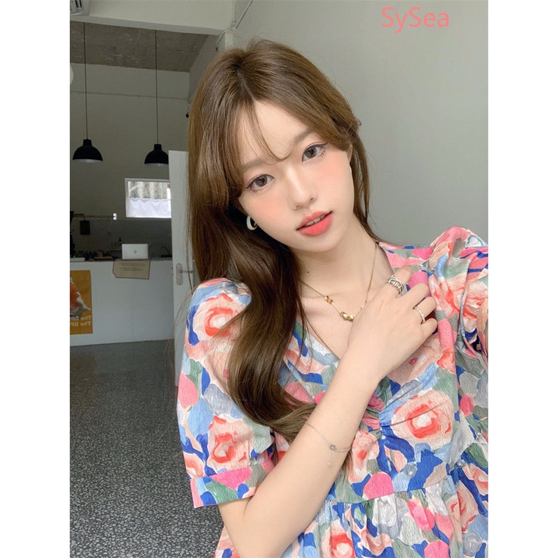 Áo Sơ Mi Cổ Chữ V In Hoa Thời Trang Mùa Hè Dành Cho Nữ