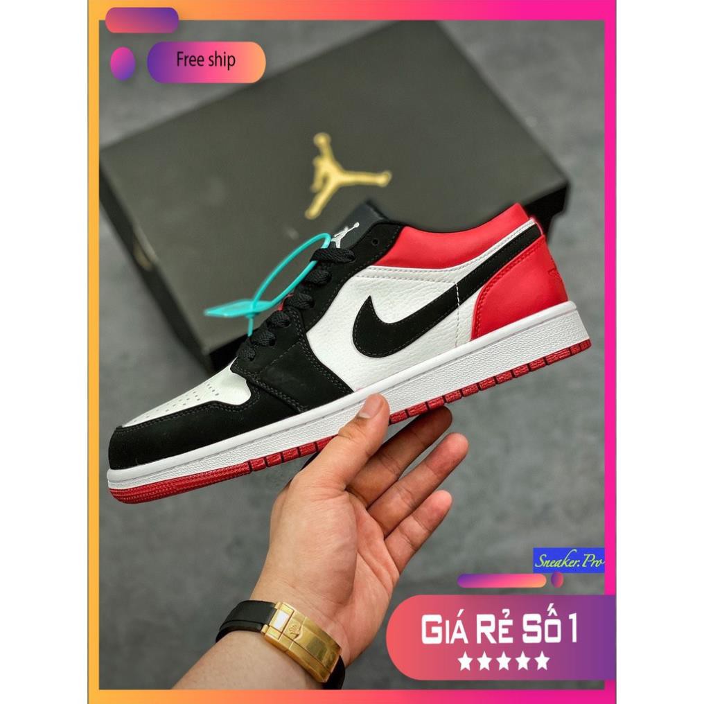 (FULL BOX + QUÀ TẶNG) Giày thể thao AIR Jordan 1 Low Black Toe cổ thấp siêu đẹp dành cho nam và nữ | BigBuy360 - bigbuy360.vn