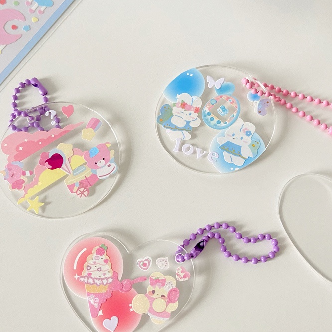 Winzige trang trí toploader decor sẵn móc khoá handmade móc khoá in ảnh móc khóa acrylic Keychain Blank Custom DIY móc khoá thủ công