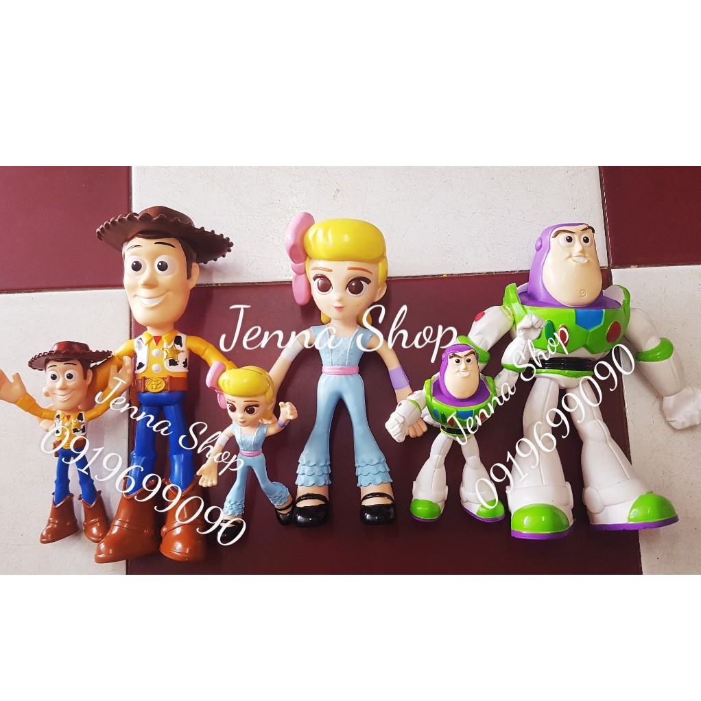 Mô hình Toy Story 4 Buzz Lightyear - Woody - Bo Peep Flextreme Bendable Figure 4 inch ~ 10cm