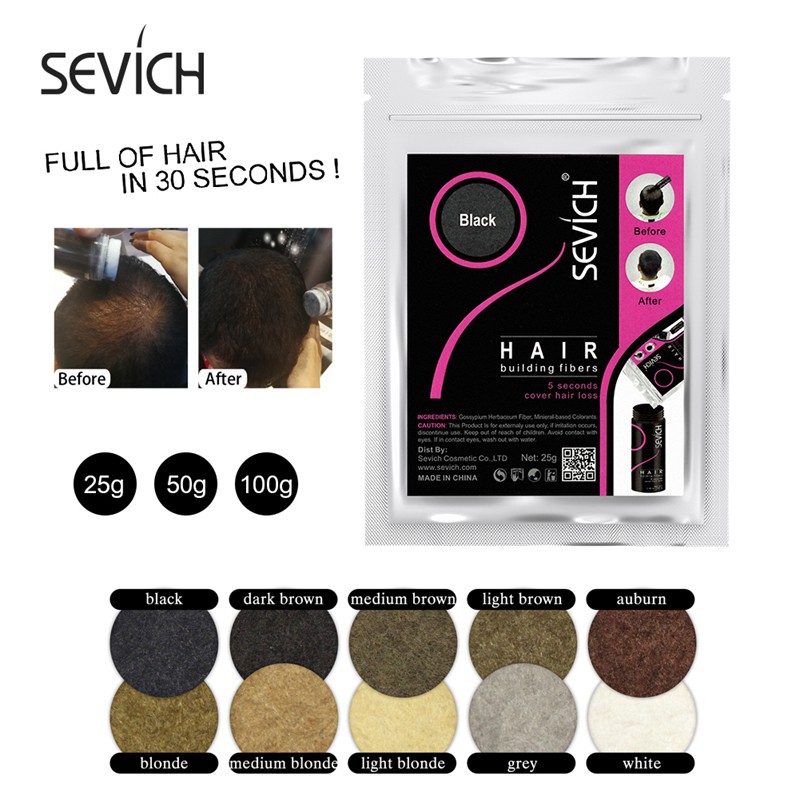 Bột phủ dày tóc hói tóc thưa SEVICH Hair 25g