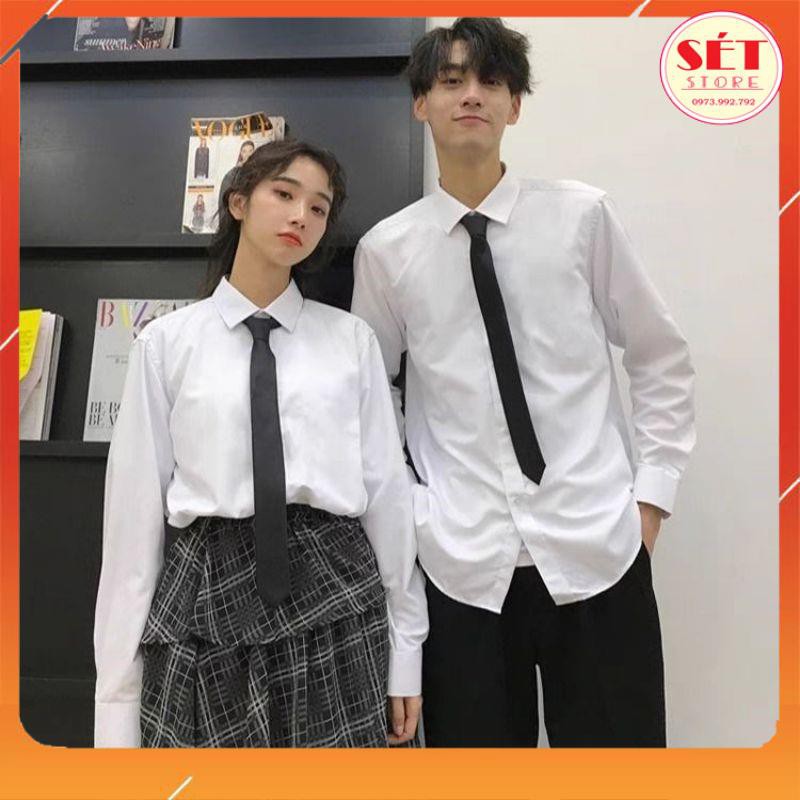 [QUÀ TẶNG 1C KHẨU TRANG] Áo sơ mi Nam nữ màu trắng,dáng ôm SIÊU ĐẸP 💥SM130 -Setstore | BigBuy360 - bigbuy360.vn