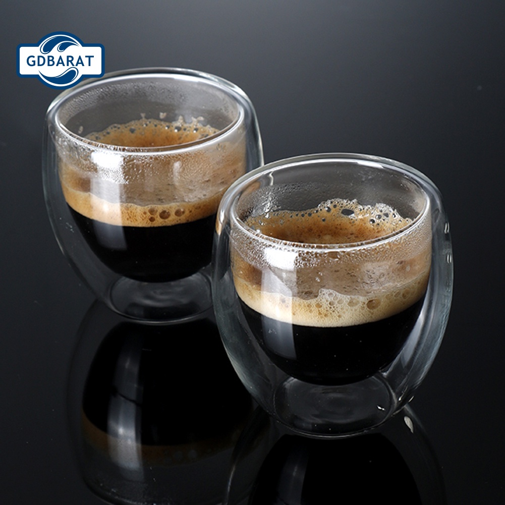 Set 6 Cốc Thủy Tinh Hai Lớp Cách Nhiệt 80ml