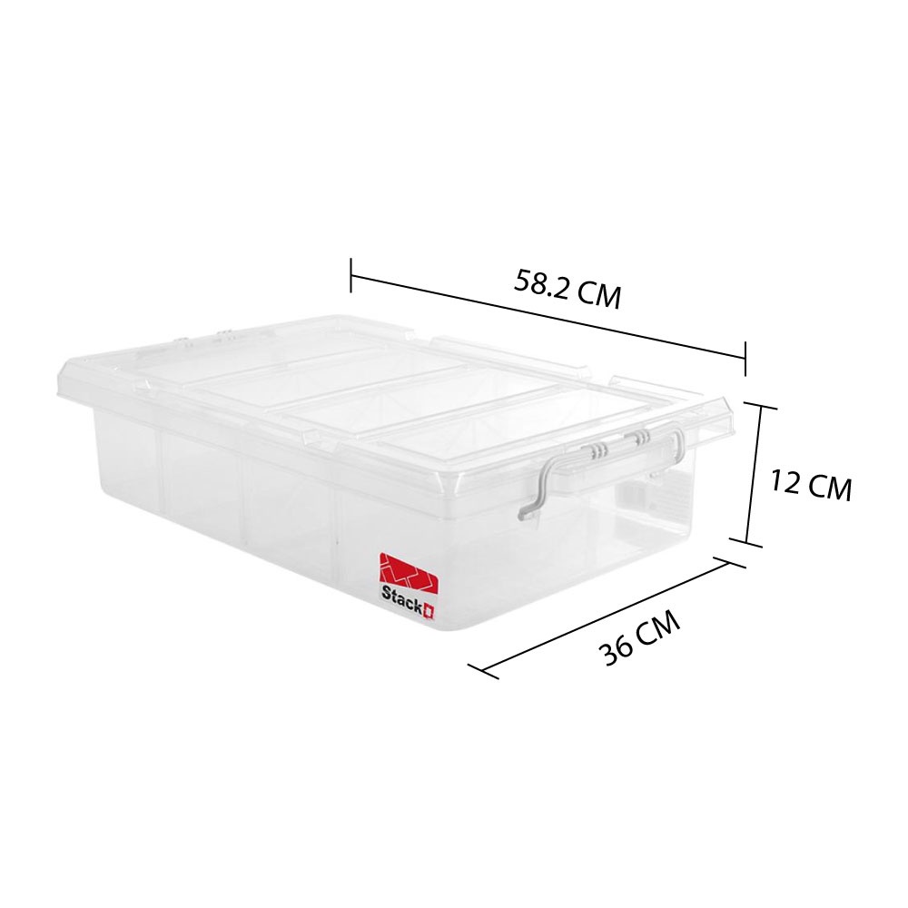 HomeBase STACKO Hộp nhựa nhiều ngăn Thái Lan W30XH12xD58.2CM màu trắng