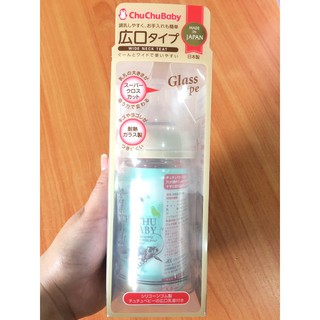 Bình sữa thủy tinh cổ rộng Chuchu baby 160ML và 240ML