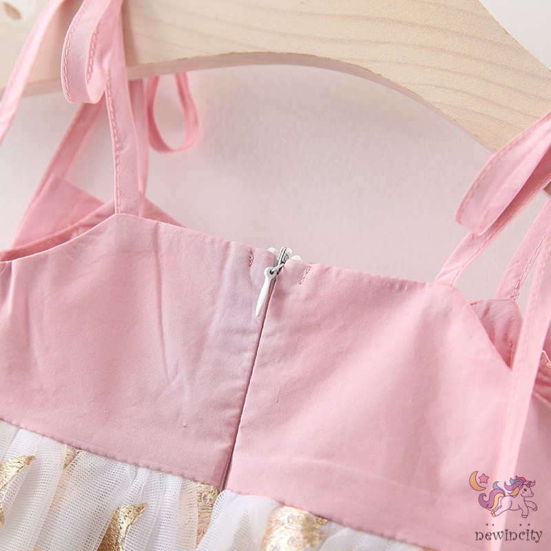 Đầm xòe hai dây in họa tiết đáng yêu cho bé gái