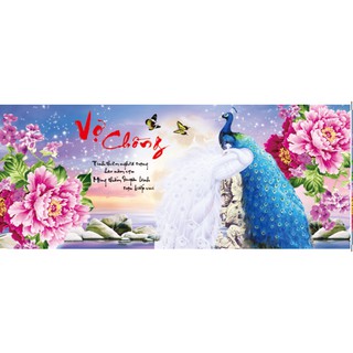 Tranh đính đá yn5356 vợ chồng 100x50cm, chưa đính