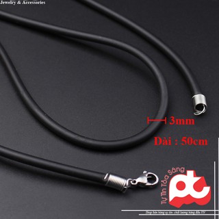 [39k] Dây chuyền cao su đen inox