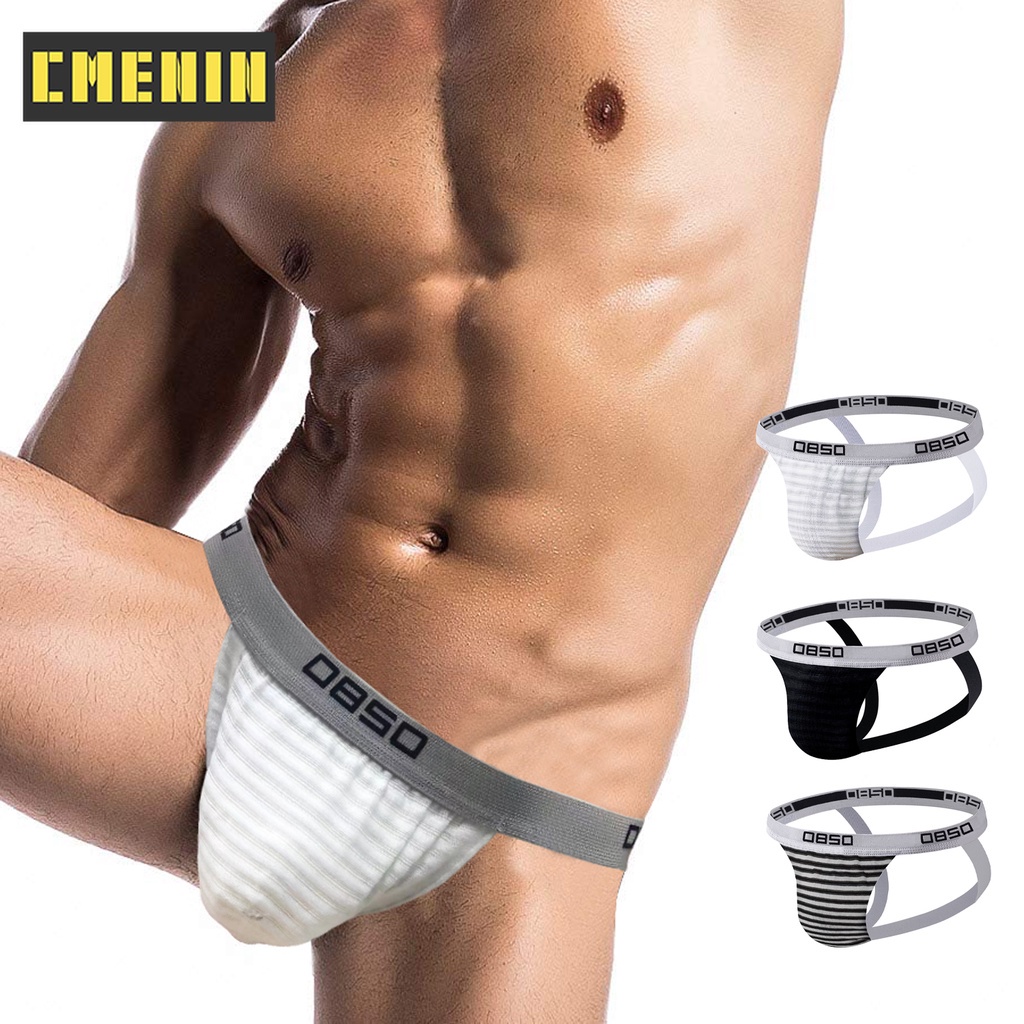 Quần lót lọt khe bằng cotton mềm mại kẻ sọc thời trang cho nam Bs3118
