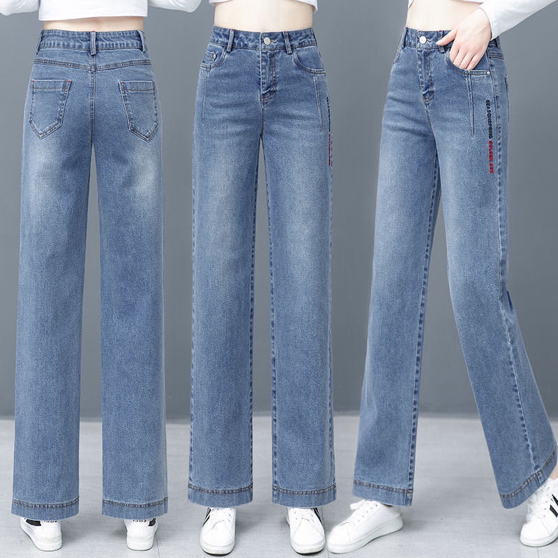 Quần Jeans Ống Rộng Lưng Cao Thiết Kế Mới