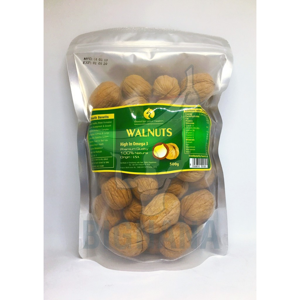 Hạt Óc Chó Vàng Hartley Mỹ - 500g (Tặng Miếng Tách Vỏ)