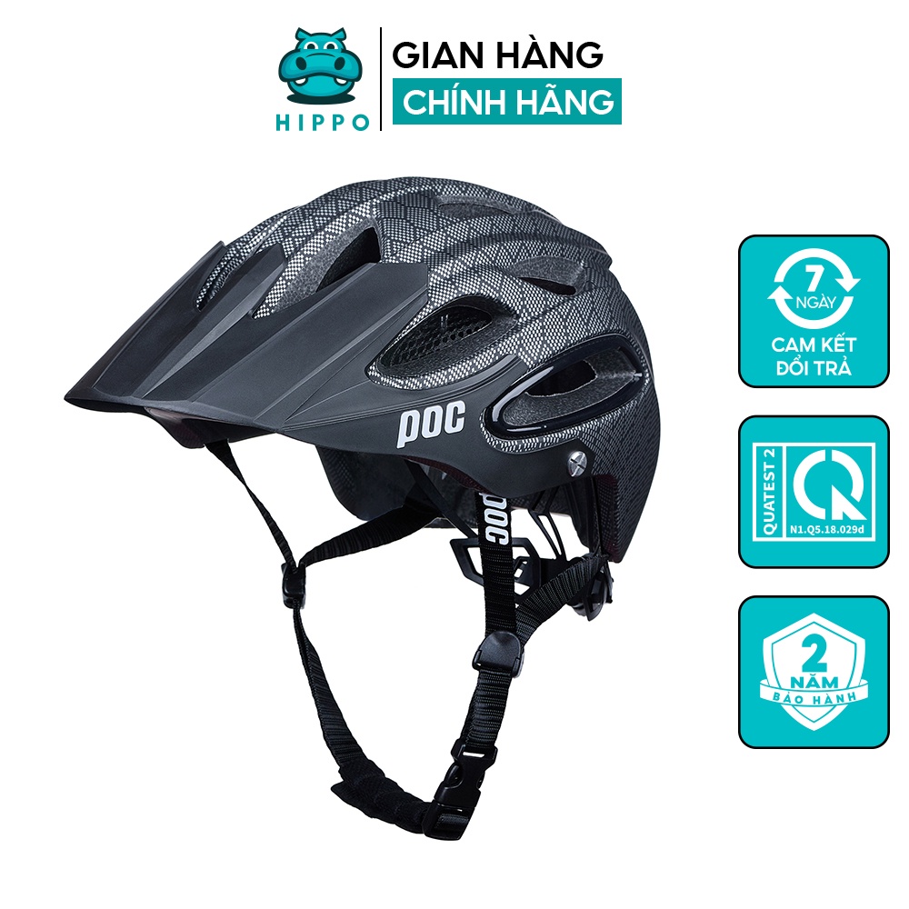 Mũ bảo hiểm xe đạp thể thao chuyên nghiệp Poc 07 siêu nhẹ carbon đen nhám - HIPPO HELMET