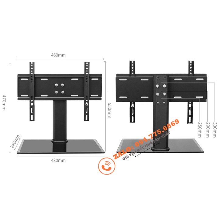 [Mặt Kính Sang Trọng] Chân Tivi Để Bàn 24 - 32 Inch Chân Đế Tivi Đa Năng Mặt Kính Cường Lực - Model: DZ32