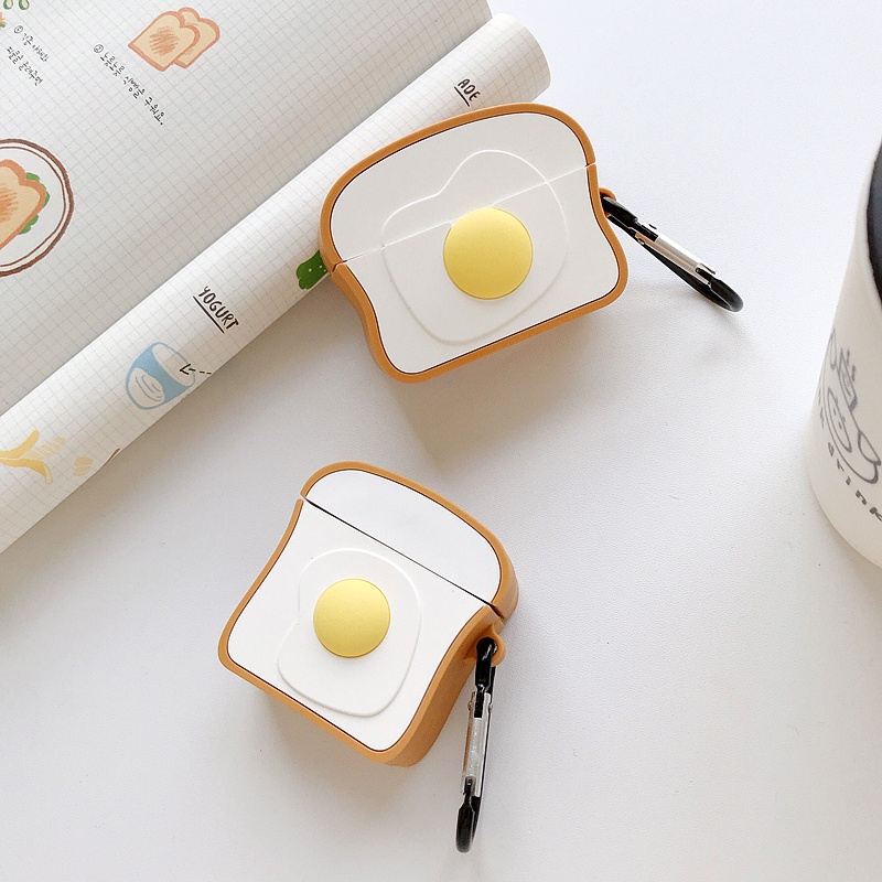 Vỏ bảo vệ tai nghe bluetooth Airpods bằng Sillicone dẻo, ốp Case cute, Airpods 2/pro - NUTACASE - TRỨNG ỐP LA
