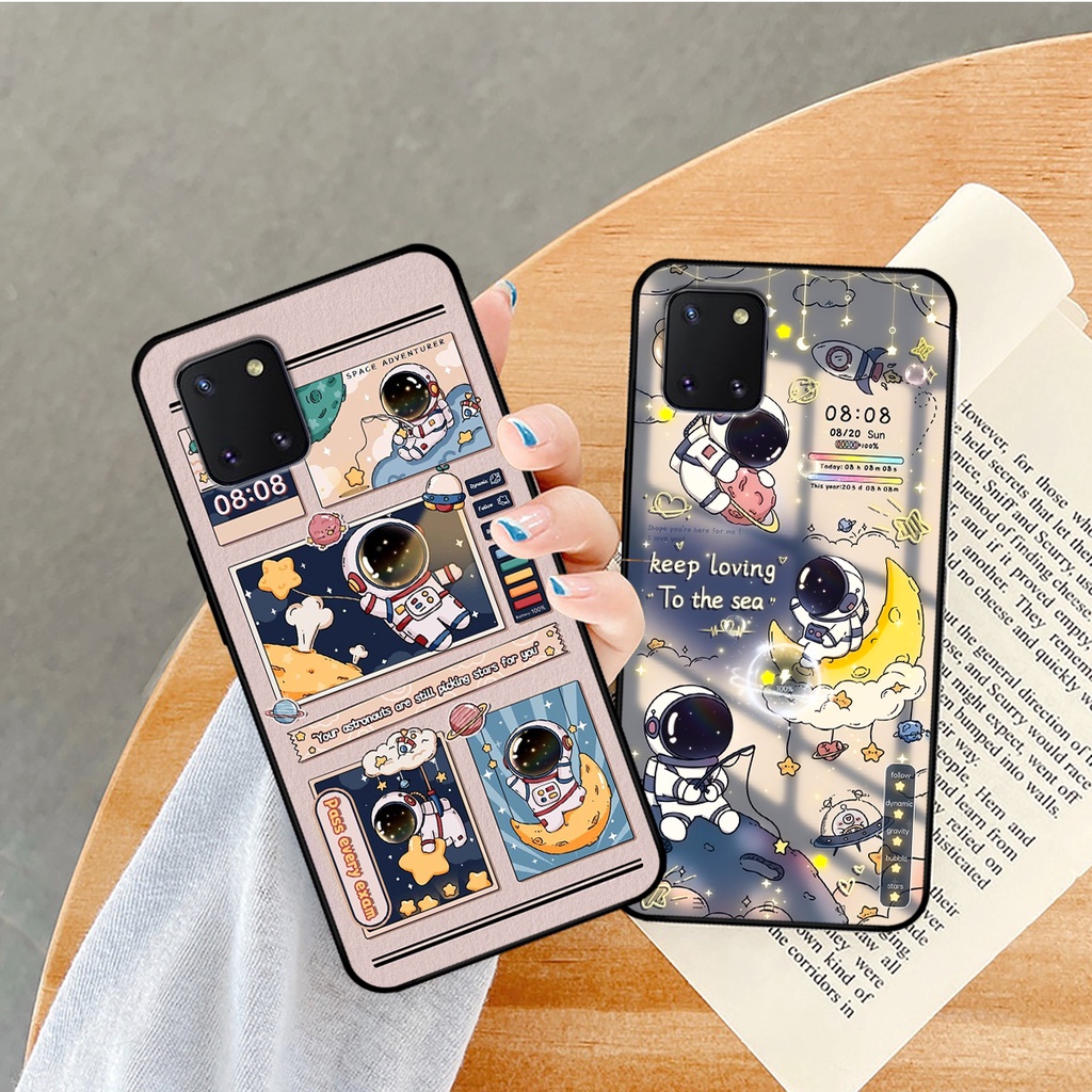 Ốp lưng Samsung Note 10 Lite hình gấu, vũ trụ ngân hà chibi. ốp chống sốc bền đẹp