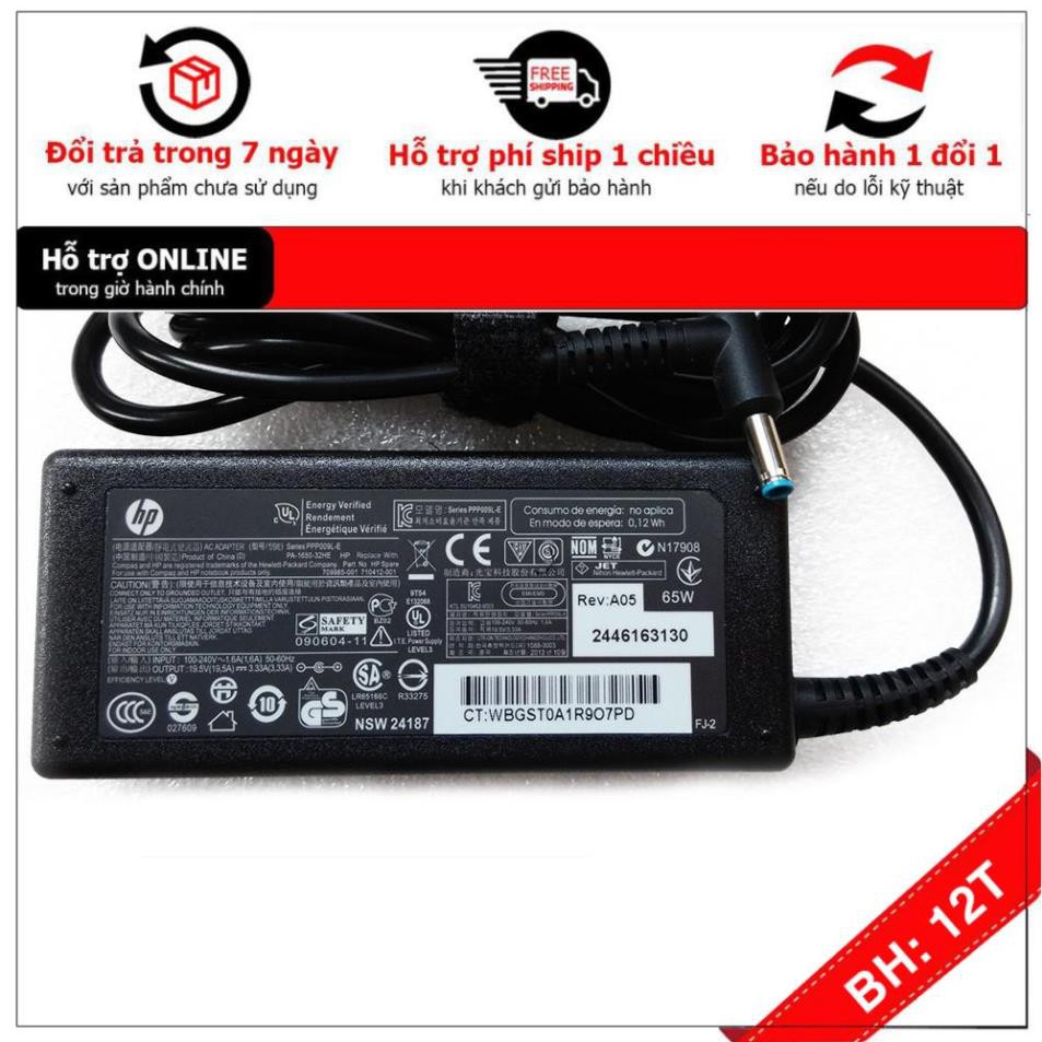 [BH12TH] Sạc Laptop HP ENVY 13 14 14t 15 15t 15z 1717t X2 HP 15-AY Series 19.5v-3.3A 65W. + Tặng Dây Nguồn 1,5M ! ZIN