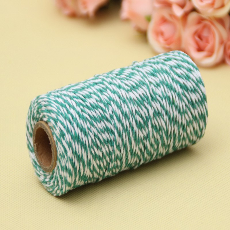 Dây sợi cotton 2 màu trang trí đồ handmade (Sợi 2mm, dài 100mét) - 01 cuộn