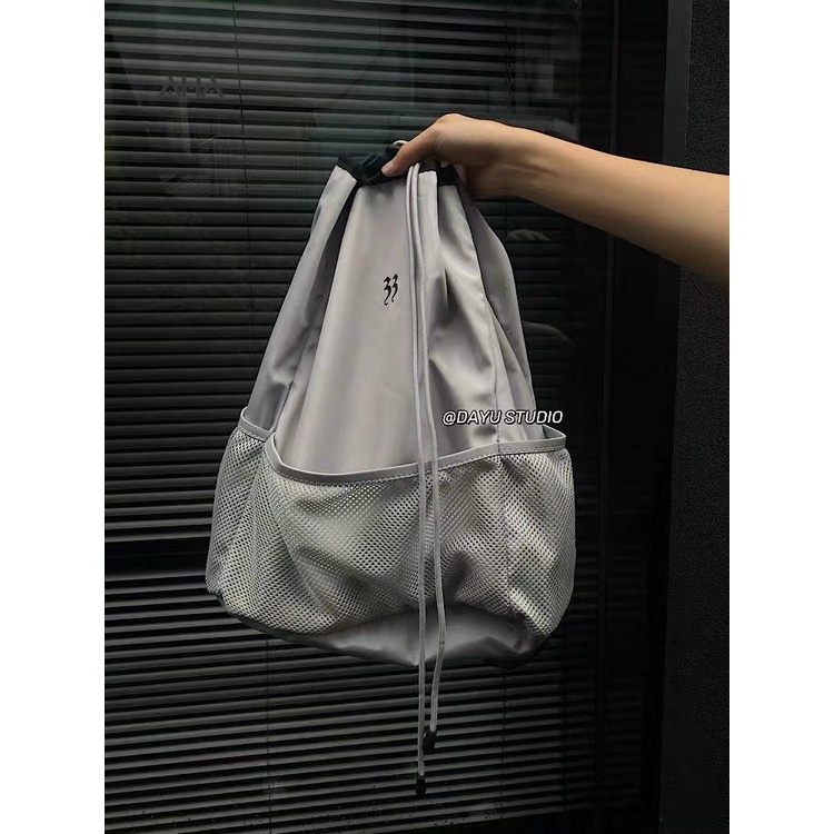 AHA OFFICIAL Ba Lô Nylon Xám Sức Chứa Lớn In Ba Chiều Dán Ba Chiều Đường Phố