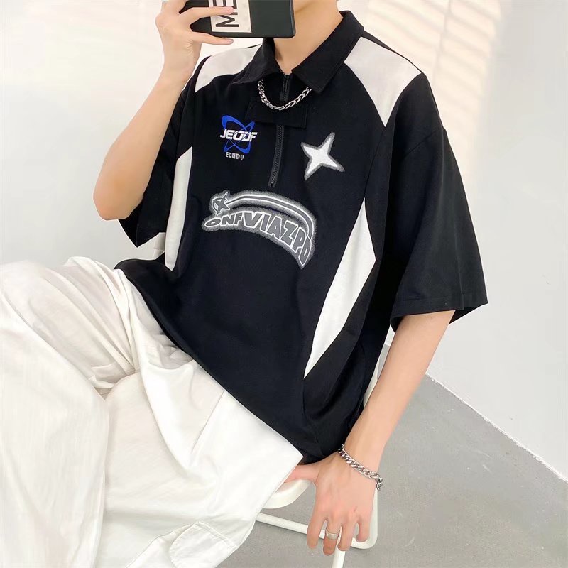 Áo Thun polo Tay Ngắn Dáng Rộng Thời Trang Mùa Hè Có Size M-2XL Cho Nam