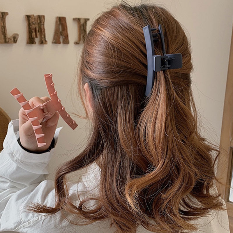 Kẹp tóc nhựa acrylic nhám phong cách Hàn Quốc thời trang cho nữ