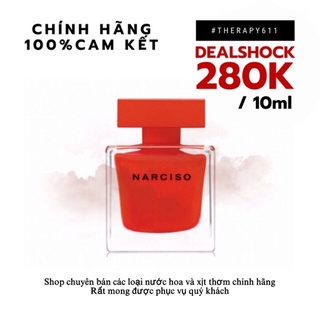 [𝗦𝗔𝗟𝗘]..::✨Nước Hoa  𝐍𝐚𝐫𝐜𝐢𝐬𝐨 𝐑𝐨𝐮𝐠𝐞 EDP Đỏ 5ml/10ml/20ml✨::..