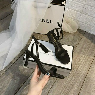 Sandal cao gót 1 quai, gót bọc mica