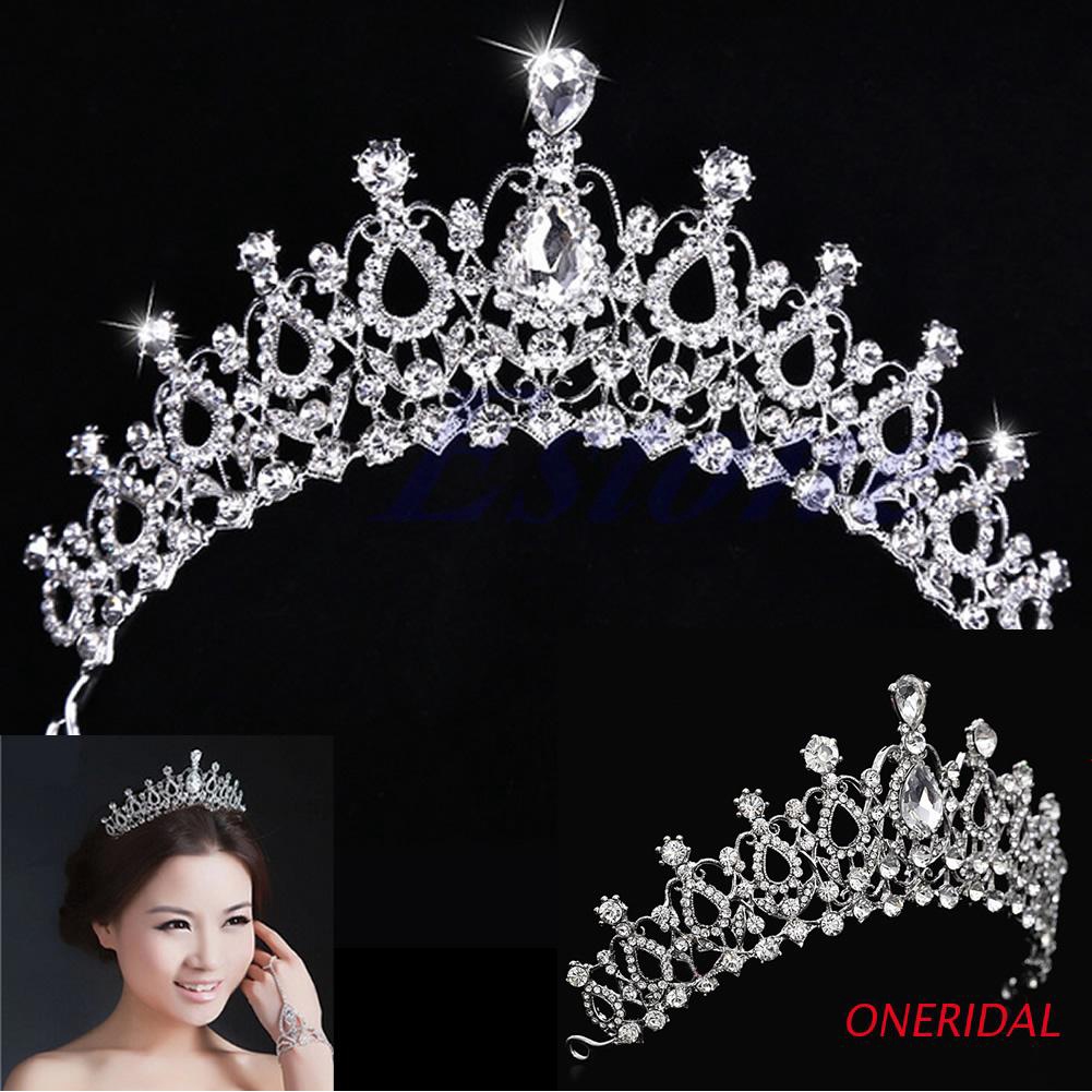 Oneri Vương Miện Đính Đá Pha Lê Cài Tóc Dành Cho Cô Dâu