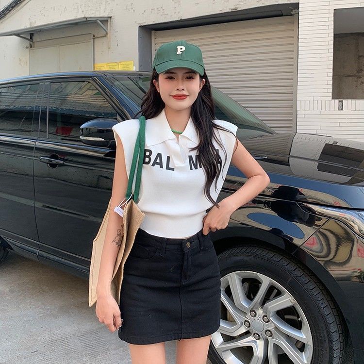 COZOK Áo Thun Nữ Không Tay Kẻ Sọc Thời Trang Hàn Quốc