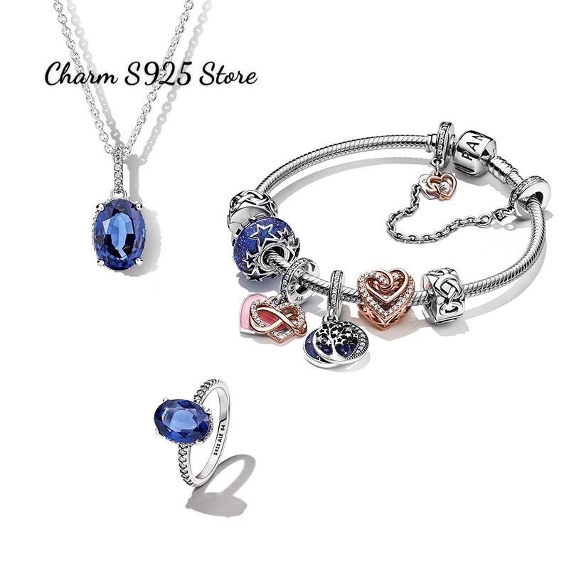 COMBO BỘ VÒNG TAY PAN ALE MIX 7 HẠT CHARM BẠC S925 CAO CẤP