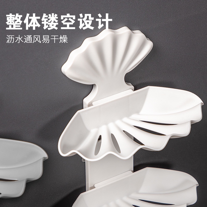 Giá Đỡ Xà Phòng Gắn Tường Thiết Kế Hai Ngăn Tiện Dụng Cho Phòng Tắm