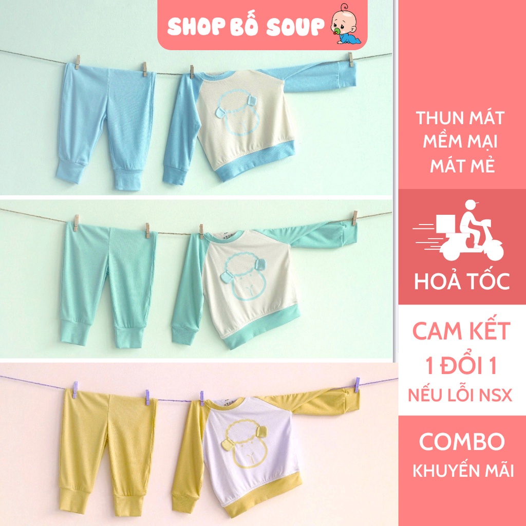 Bộ dài tay chất liệu thun mát RIMONO mềm mại, co giãn tốt Shop Bố Soup