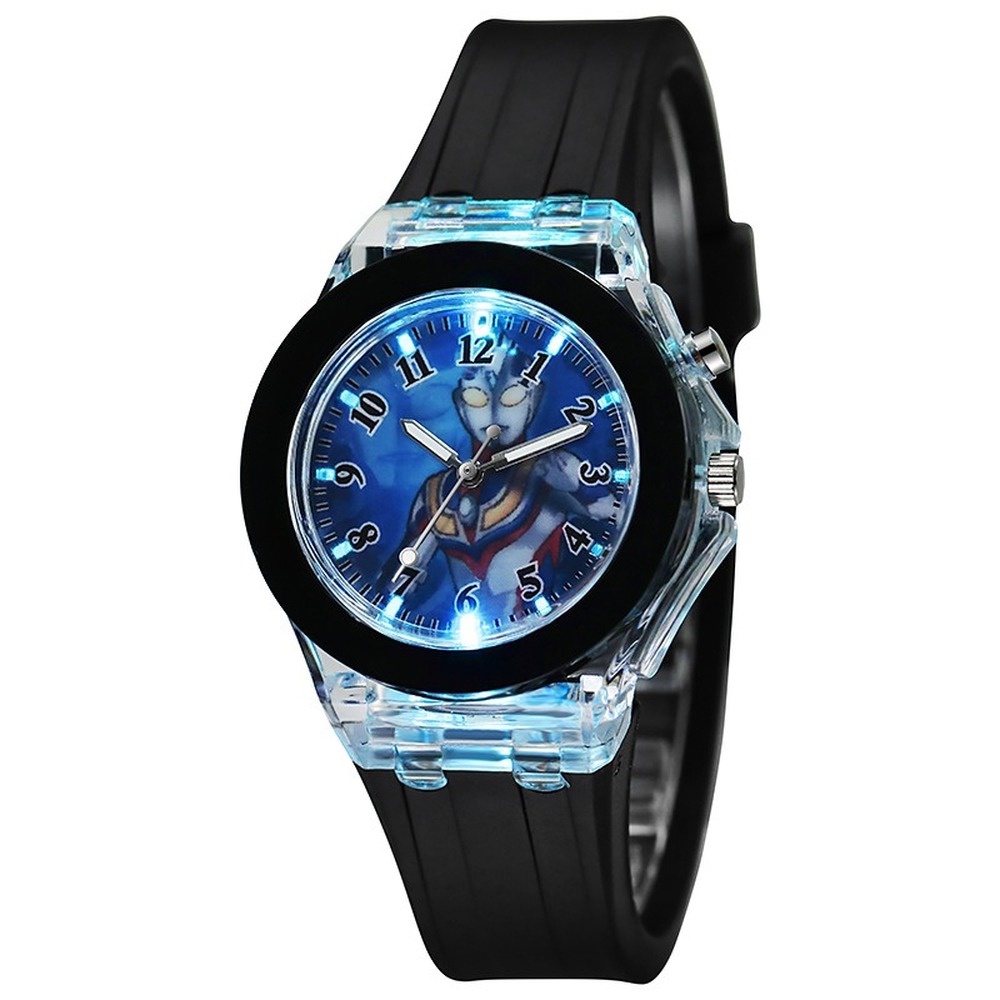 Đồng Hồ Điện Tử Đeo Tay Hình Ultraman Có Đèn LED Phát Sáng Cho Bé