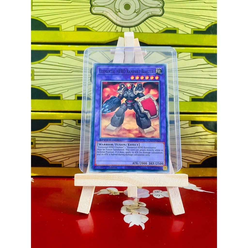 [ Dưa Hấu Yugioh ] Lá bài thẻ bài Combo Elemental HERO Rampart Blaster - Tặng bọc bài nhựa bảo quản