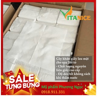 Khăn Giấy Rửa Mặt Cho Spa - 200 Tờ/Cây