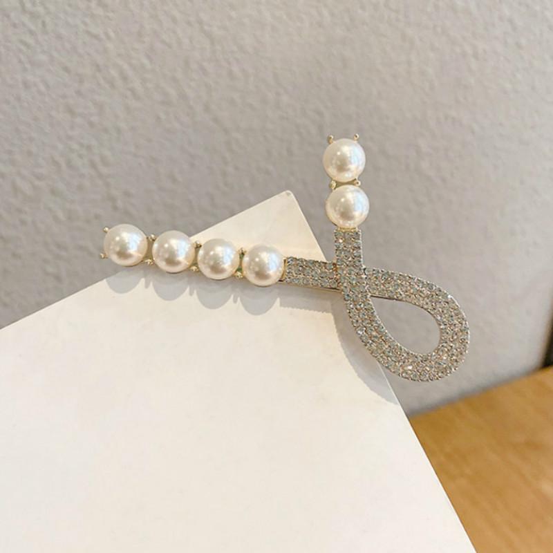 Korean Fashion Pearl Hair Clip Shiny One-word Clip Side Clip Hair Accessories