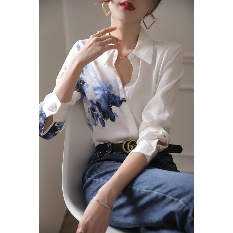 Áo Sơ Mi Satin Tay Dài Phong Cách Trung Hoa Retro Thời Trang Mới Dành Cho Nữ 2022