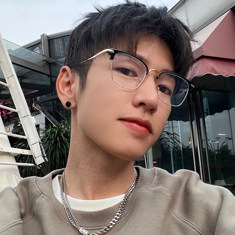Mắt Kính Nửa Gọng TR90 Bằng Kim Loại Chống Ánh Sáng Xanh Thời Trang Unisex