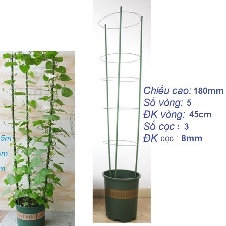 (Cao 1.8m) Bộ khung chống đỡ cho cây đứng thẳng, leo bám_Bộ giá đỡ hoa hồng, cây leo, cà chua đa năng tiện lợi 1.8 mét