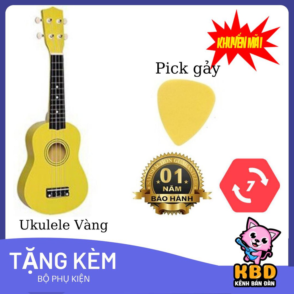 Đàn Ukulele màu mới 100% - Hàng có sẵn tặng kèm giáo trình và pick gãy