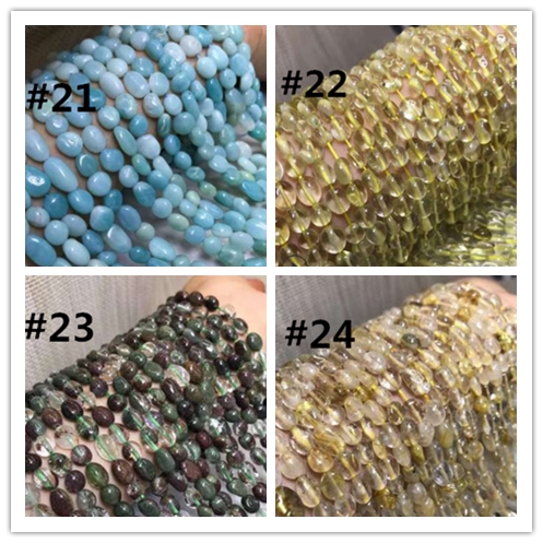 Chuỗi Hạt Đá Tự Nhiên Kích Thước 6-10mm  cho làm dây chuyền/ vòng tay DIY
