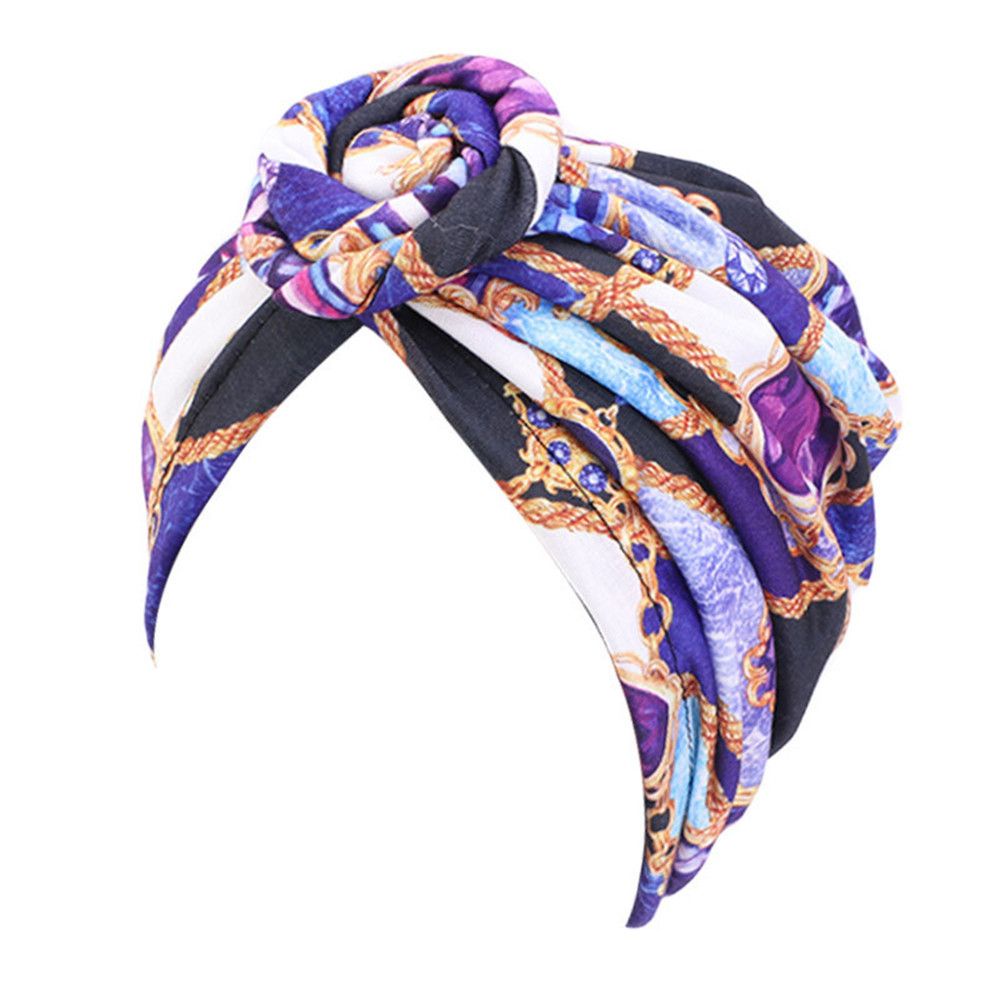 Mũ trùm đầu turban cotton satin mềm mại thắt nút hoa phong cách Châu Phi thời trang dành cho nữ