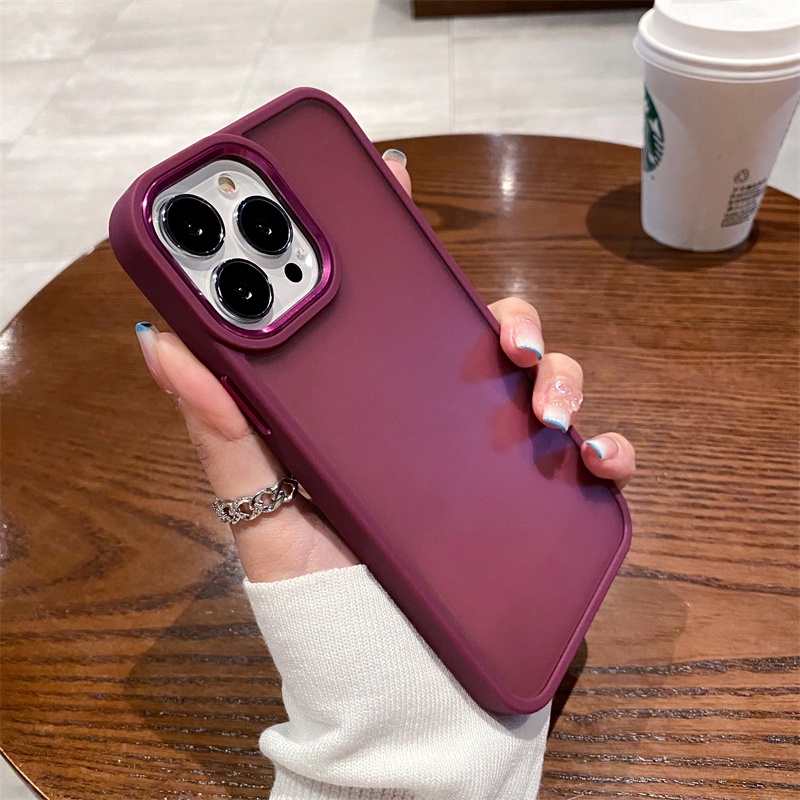 Ốp Điện Thoại Cứng Mặt Nhám Chống Sốc Chống Dấu Vân Tay Cho iPhone 11 12 13 Pro Max