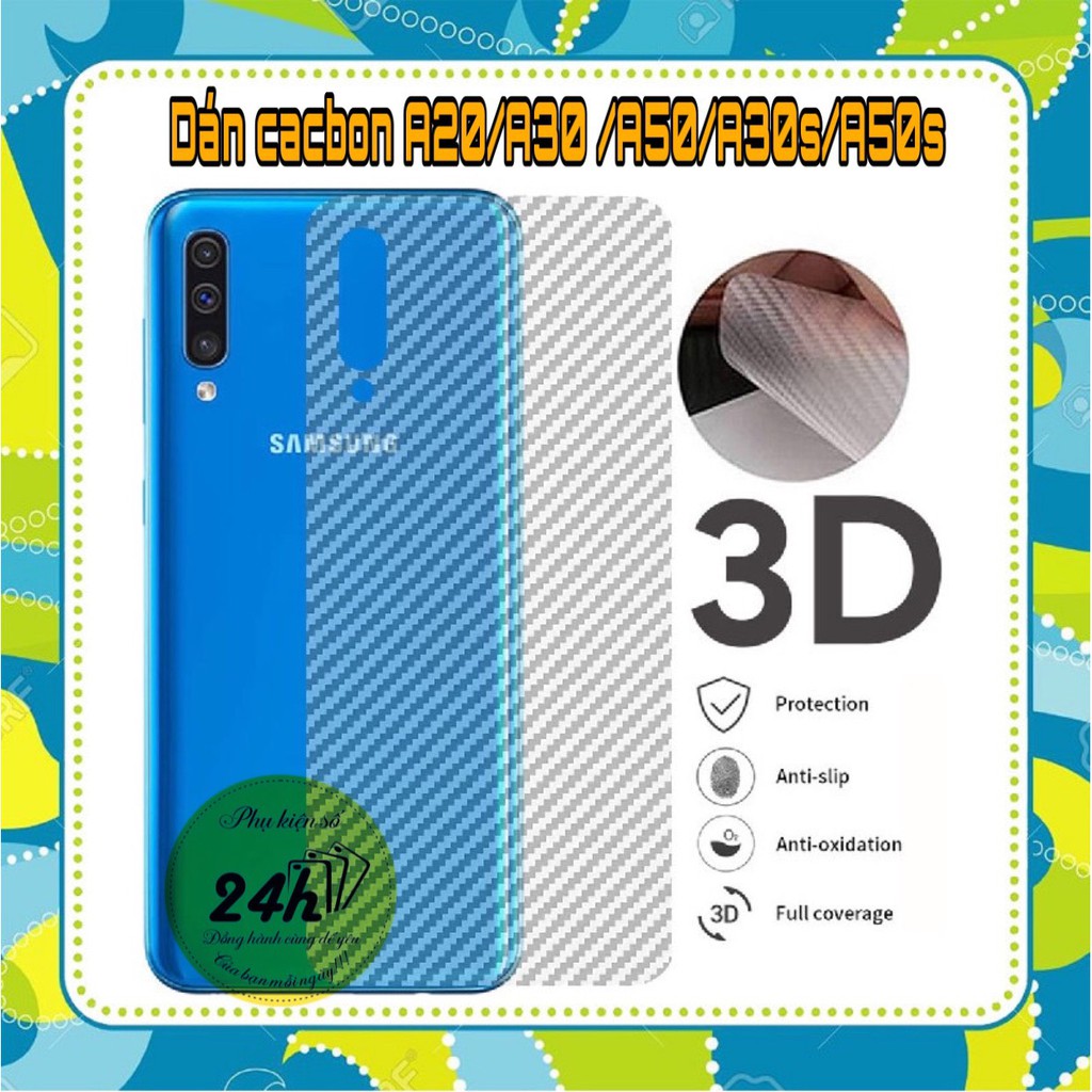 Dán Mặt Sau Lưng Carbon 3D Samsung Galaxy A30 / A20 / A50 / A30S / A50S