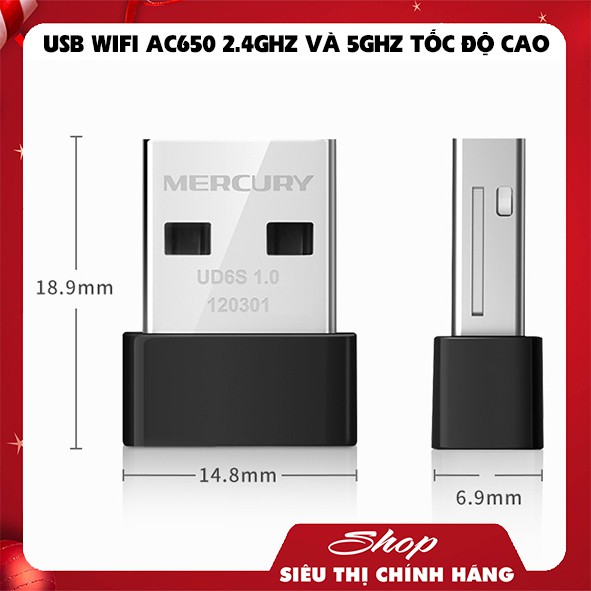 USB Wifi 5G AC650 Mercury - Tốc Độ Cao