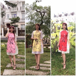 Áo dài cách tân phối ren