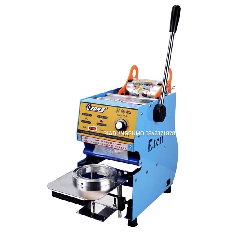 Máy dán ép dập đậy đóng nắp miệng ly cốc hộp Eton D7 (ET-D7) Ép ly trà sữa, nước ép, cafe, sinh tố, canh...