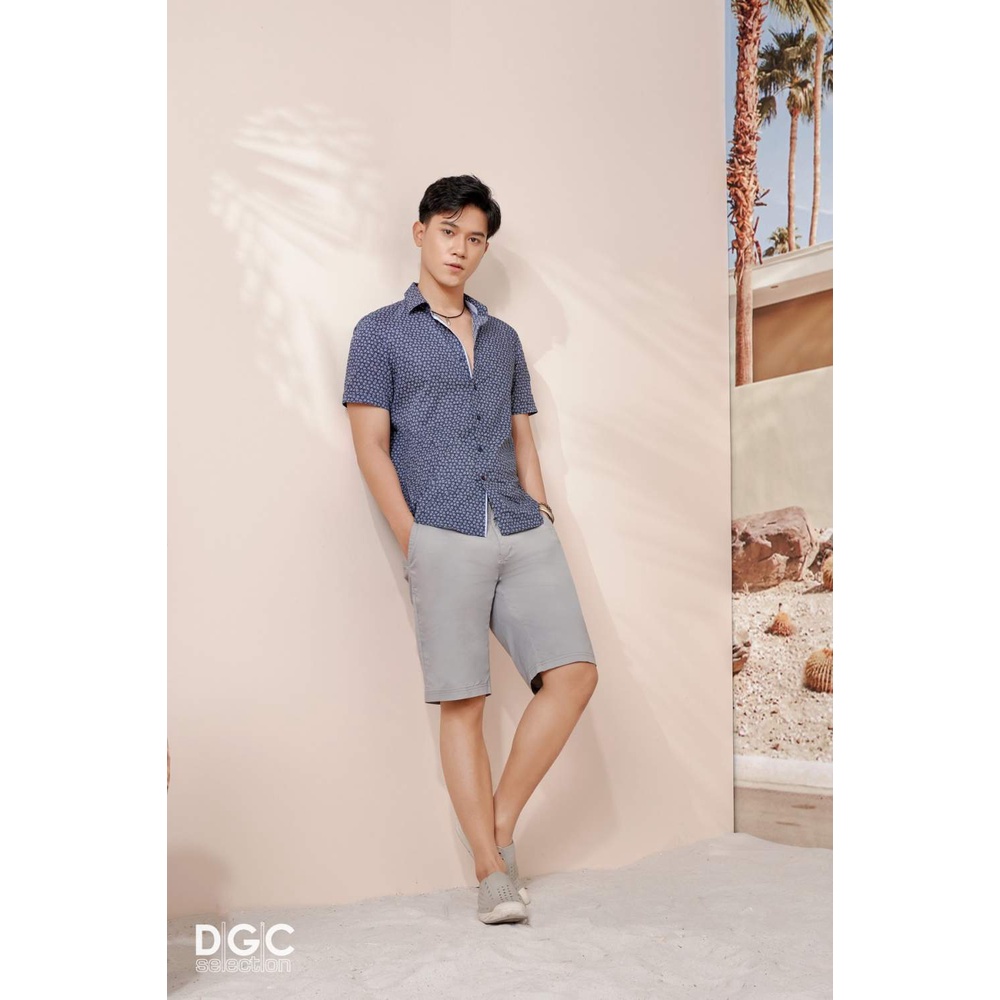 Áo sơ mi nam họa tiết ngắn tay chất cotton cao cấp dáng ôm Slim Fit DGCs - SASNCB31M