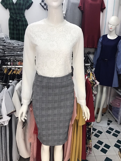 CHÂN VÁY BÚT CHÌ KẺ Ô ( ảnh thật chụp canh ) | BigBuy360 - bigbuy360.vn