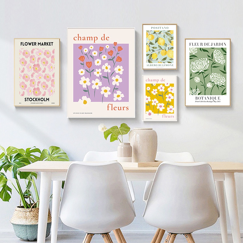 Tranh vải canvas chống nước hình hoa trang trí nhà cửa độc đáo