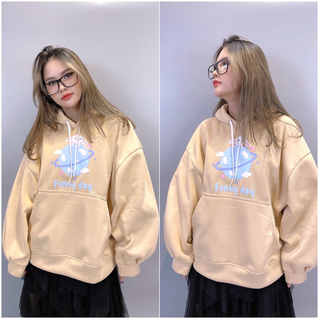 ÁO HOODIE - ÁO KHOÁC NỈ NGOẠI Funny Day (HD2270 - Thỏ Trái Đất)